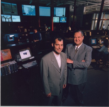 Kyle Bacon, CIO Cogent Communications,  and Dave Koch CEO FNSI in FNSI's Network Operations Center